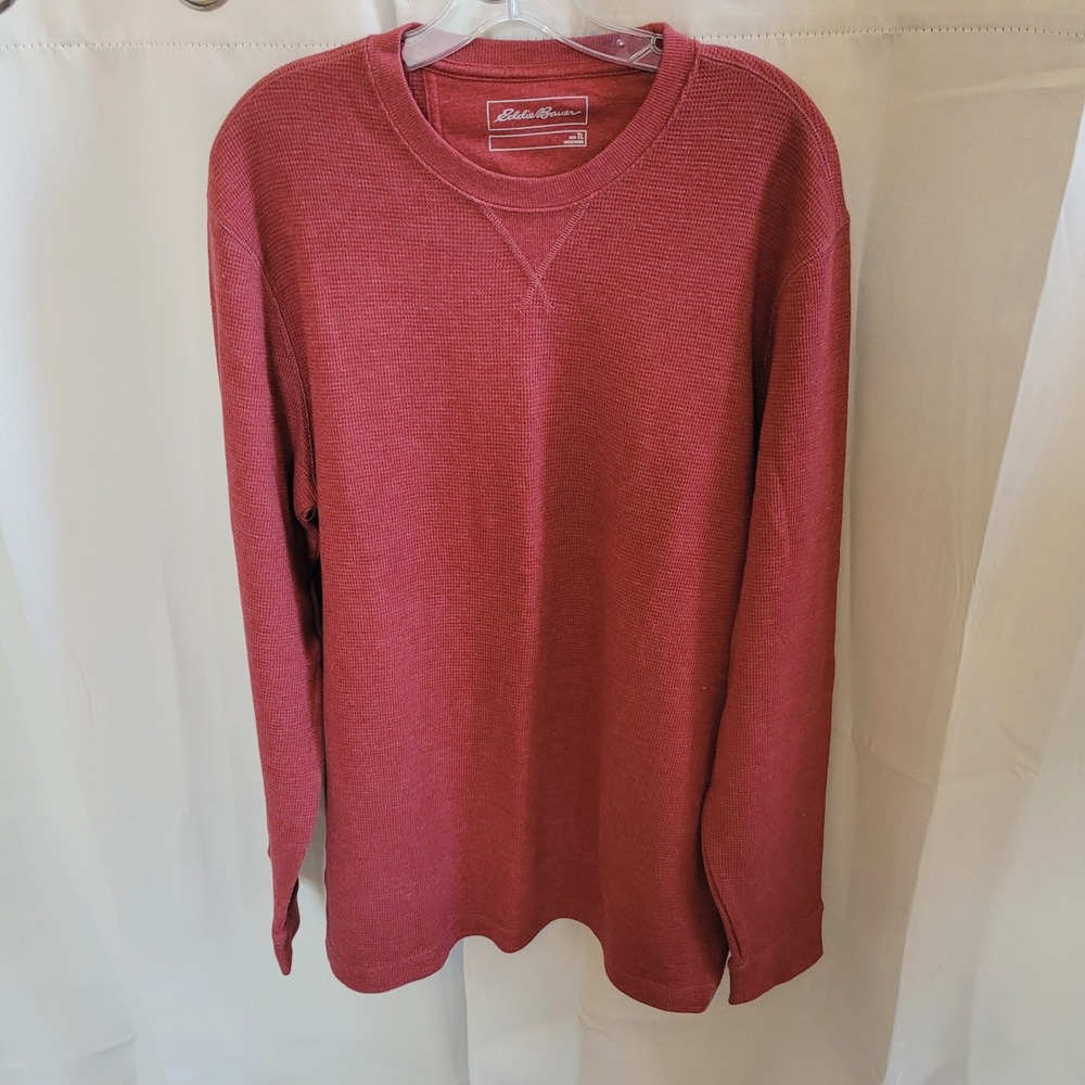 Eddie Bauer Mens Thermal Shirt Tall Large Waffle Knit Cabin Rustic Outdoor 21772